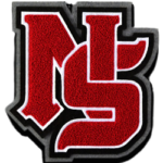 Custom NS monogram chenille patch featuring raised red towel embroidery, bold varsity-style lettering, black and white outline, and premium cut-to-shape border for apparel