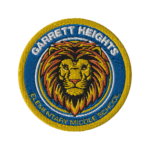 Custom embroidered lion crest patch with premium stitching showcasing professional embroidery craftsmanship in Ireland