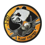Custom embroidered military aircraft patch with panda mascot and premium stitching crafted in Ireland